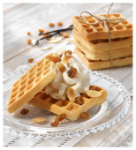Waffle_gelatoVaniglia_uvetta_mandorle